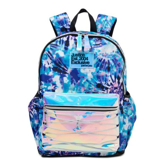 Justice Other - Justice Colorful Metallic Tie Dye Blue Black Backpack Kids and Youth Zip bags